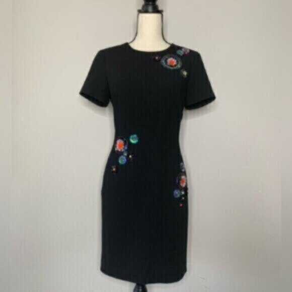 Trina Trunk Black Multi Color Dazzle Embellished Mini Sheath Dress - Picture 4 of 15